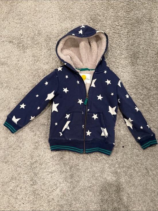 Mini Boden Other - Mini Boden Navy Star Hooded Zip-Up Sweatshirt